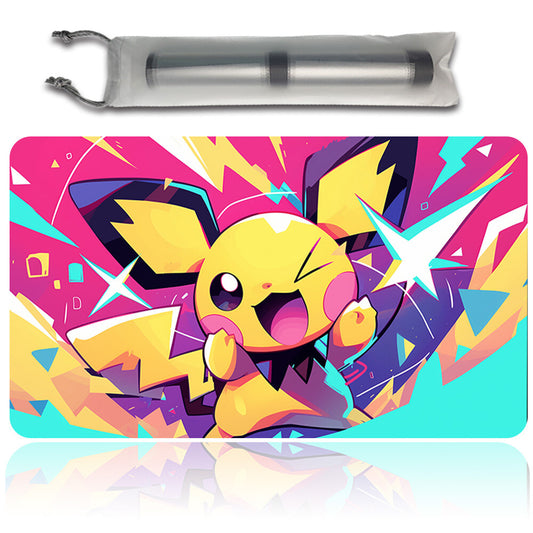 New Pokemon Pichu Playmat Stitched Edge with Free Bag | Pokemon TCG Playmat Stitched Edge | 1356879