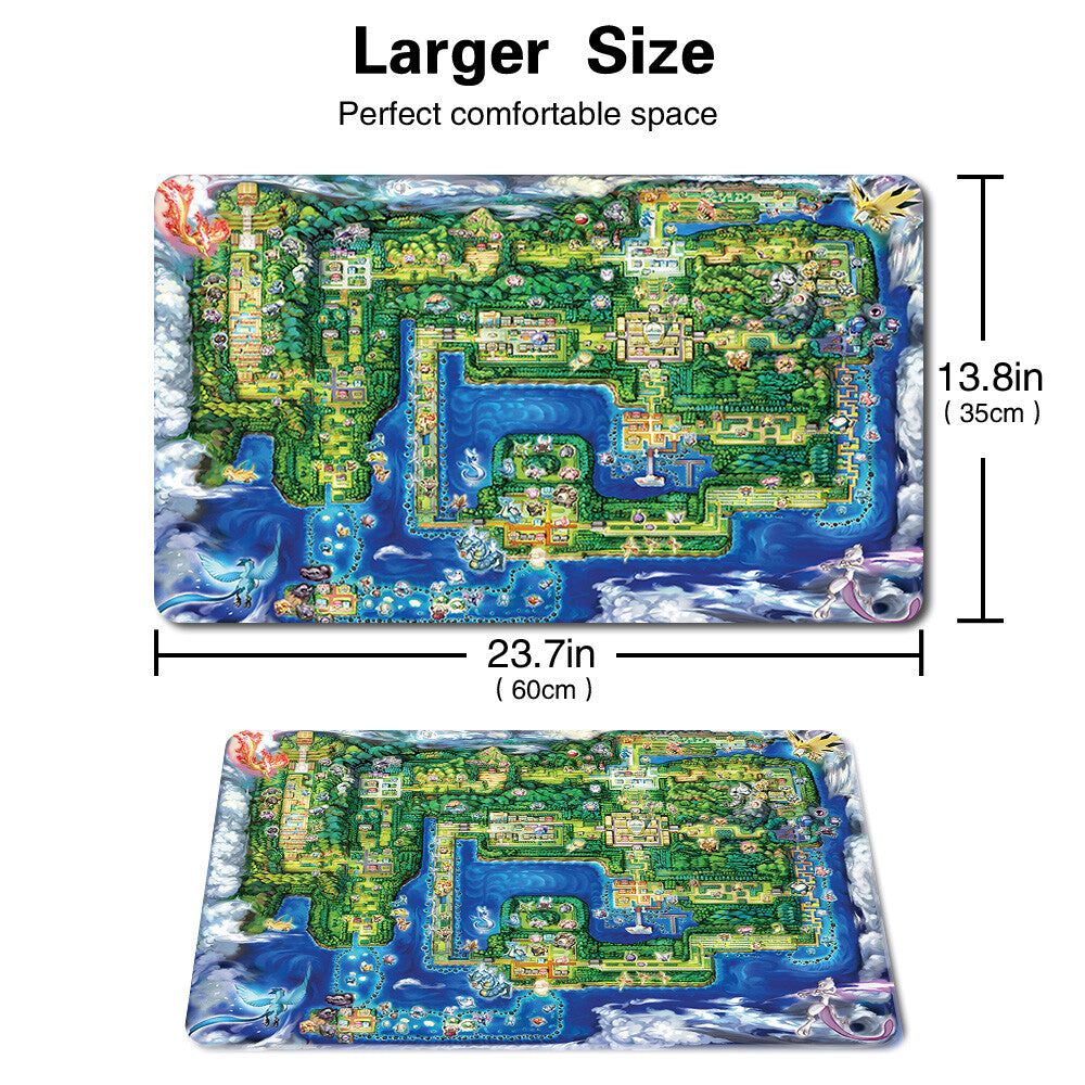 Map - Board Game Pokemon Playmat Stitched Edge Games Mousepad Play Mat of TCG