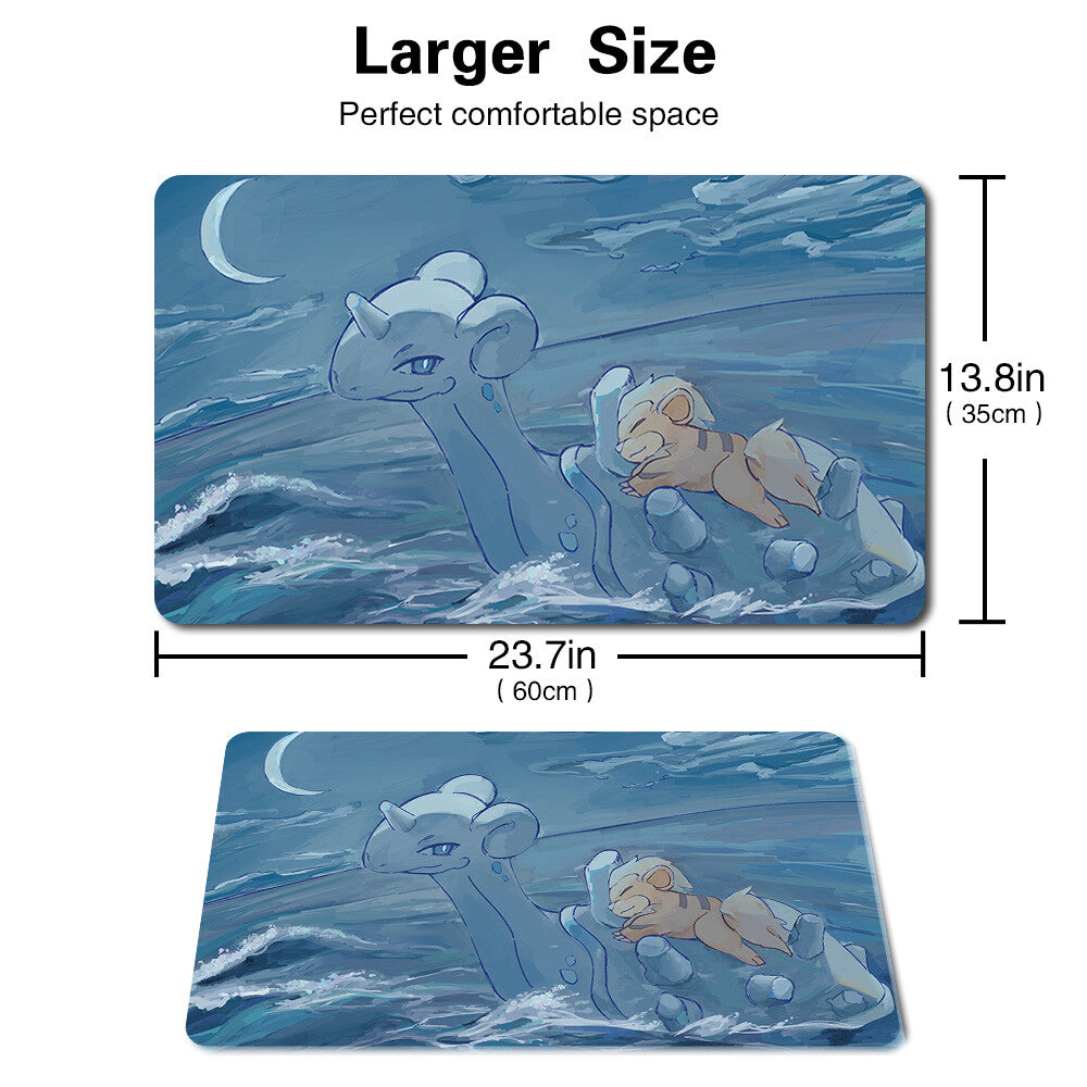 144106 - Board Game Pokemon Lapras Playmat Stitched Edge Games Mousepad Play Mat of TCG