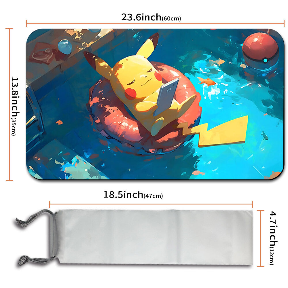 New Pokemon Pikachu Playmat Stitched Edge with Free Bag | Pokemon Playmat Stitched Edge With Zones | 694655