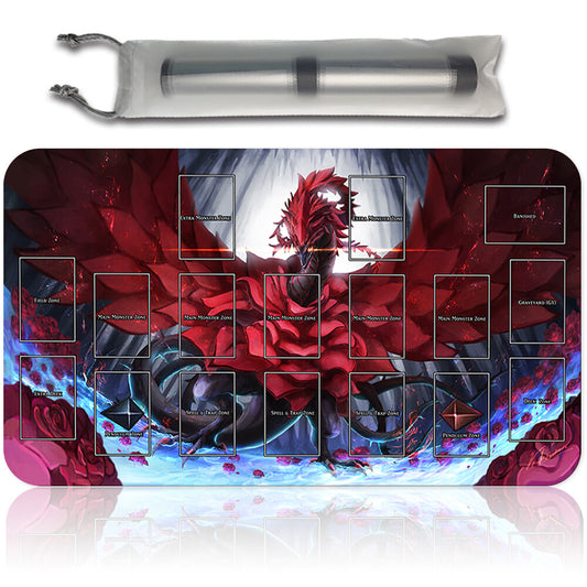 Yugioh Playmat Stitched Edge With Card Zones Yugioh Mouse pad Playmat Stitched Edge of Yugioh TCG