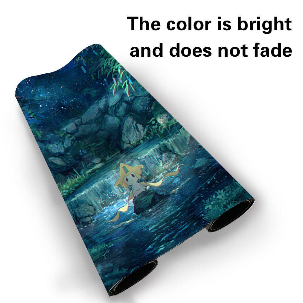 864574 - Board Game Pokemon Jirachi Playmat Stitched Edge Games Mousepad Play Mat of TCG