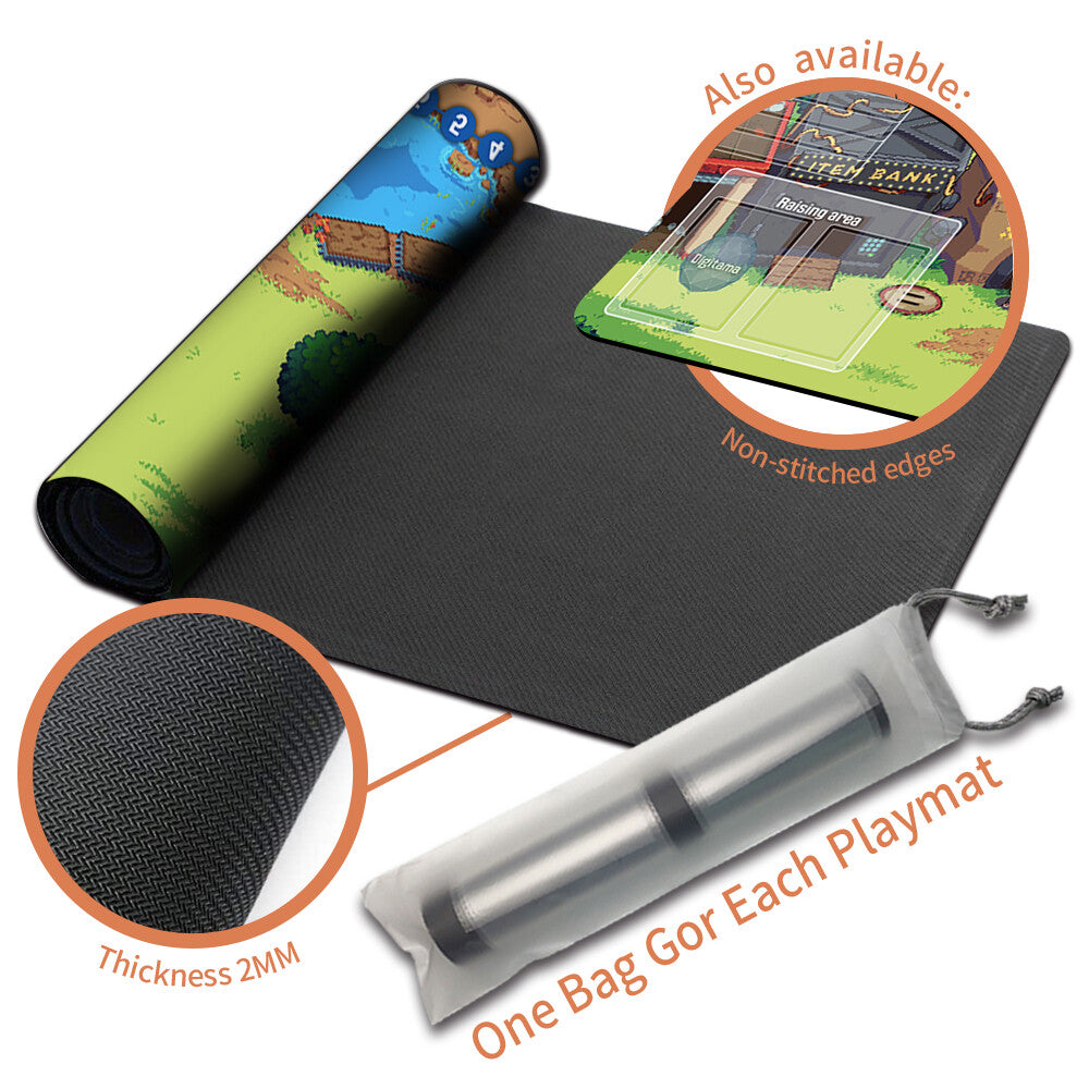 Board Game Digimon Playmat With Card Zones Mousepad Playmat of TCG CCG Stitched Edge