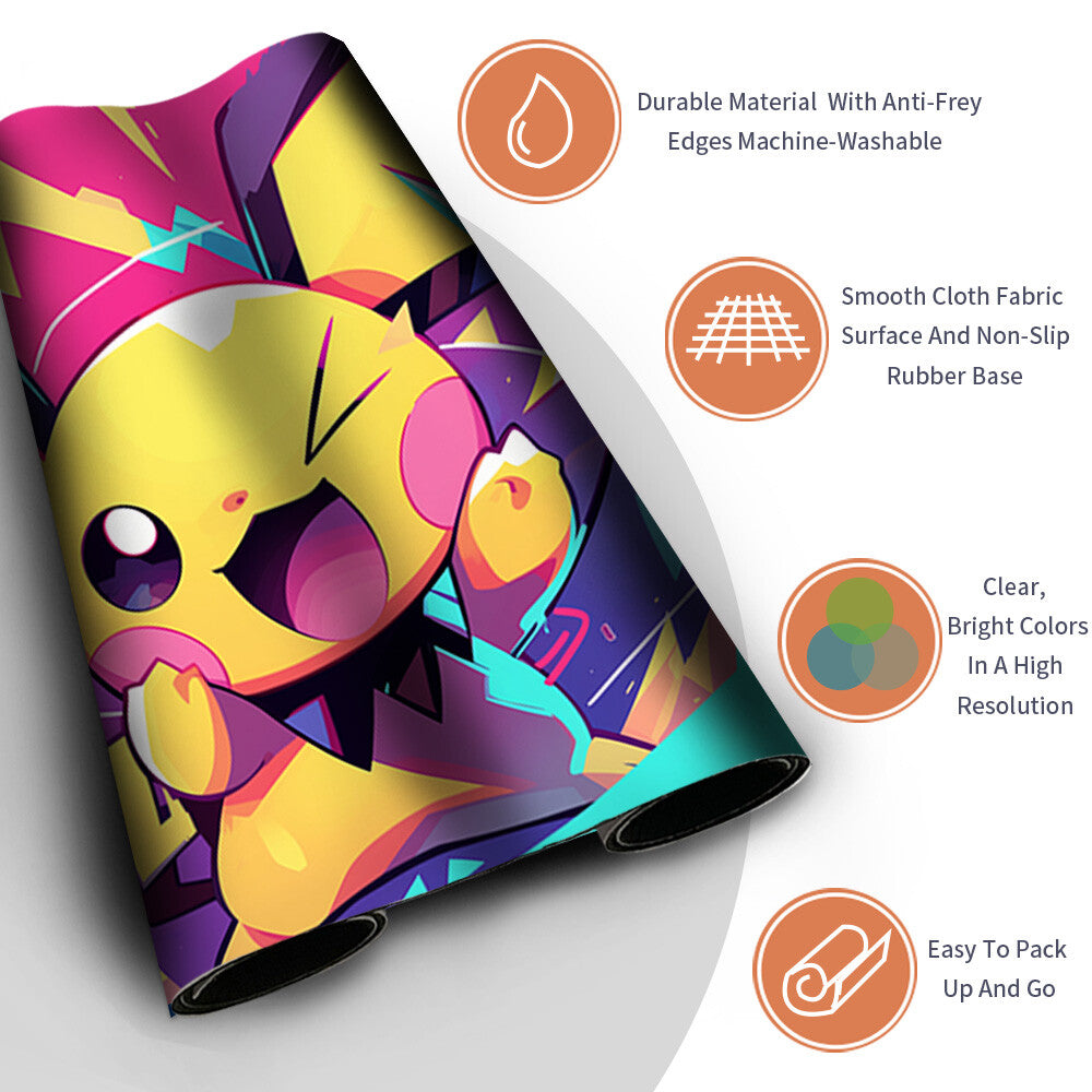 New Pokemon Pichu Playmat Stitched Edge with Free Bag | Pokemon TCG Playmat Stitched Edge | 1356879