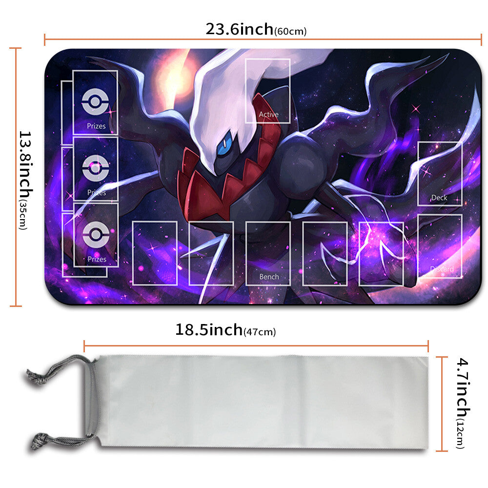 NEW Pokemon Playmat Stitched Edge with Card Zones Free Bag Rubber Playmat Stitched Edge Compatible Pokemon