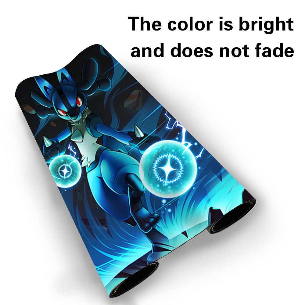 875827 - Board Game Pokemon Lucario Playmat Stitched Edge Games Mousepad Play Mat of TCG