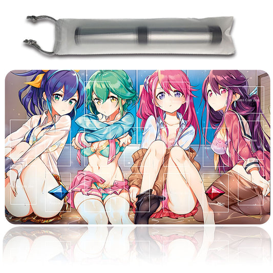 Yugioh Playmat Stitched Edge With Card Zones Yugioh Mouse pad Playmat Stitched Edge of Yugioh TCG | 3300628