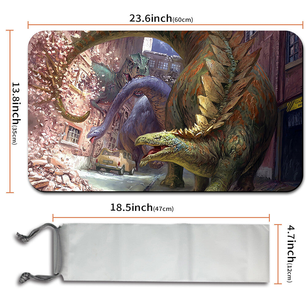 Displaced Dinosaurs - Magic The Gathering MTG Playmat TCG CCG MTG Playmat Stitched Edge
