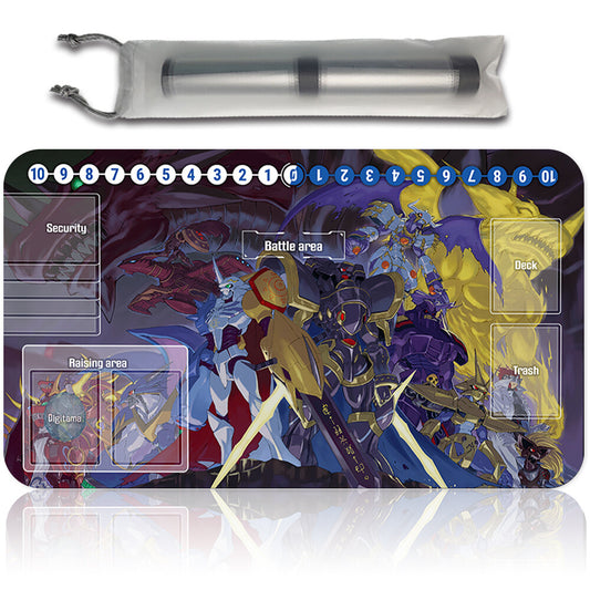 Board Game Digimon Playmat With Card Zones Mousepad Playmat of TCG CCG Stitched Edge