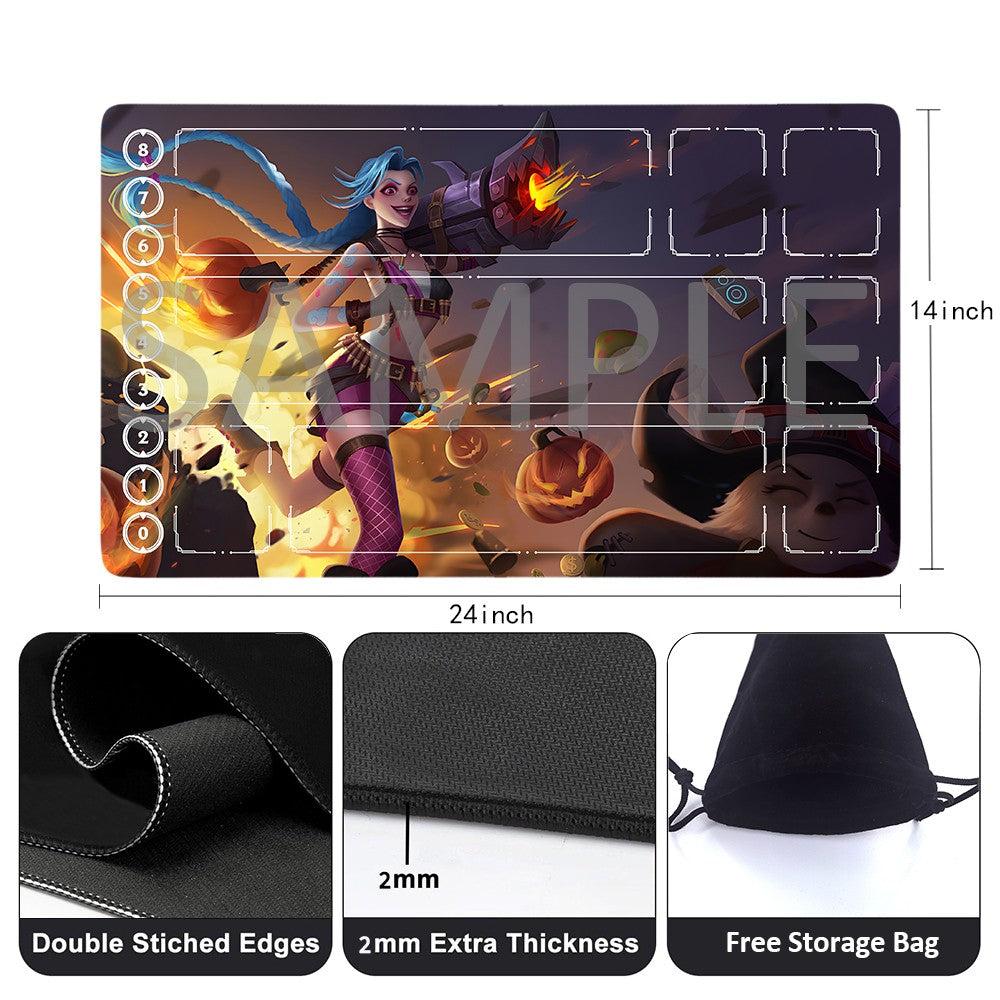 Jinx - League Of Legends Riftbound Playmat 24x14 in + Free Storage Bag