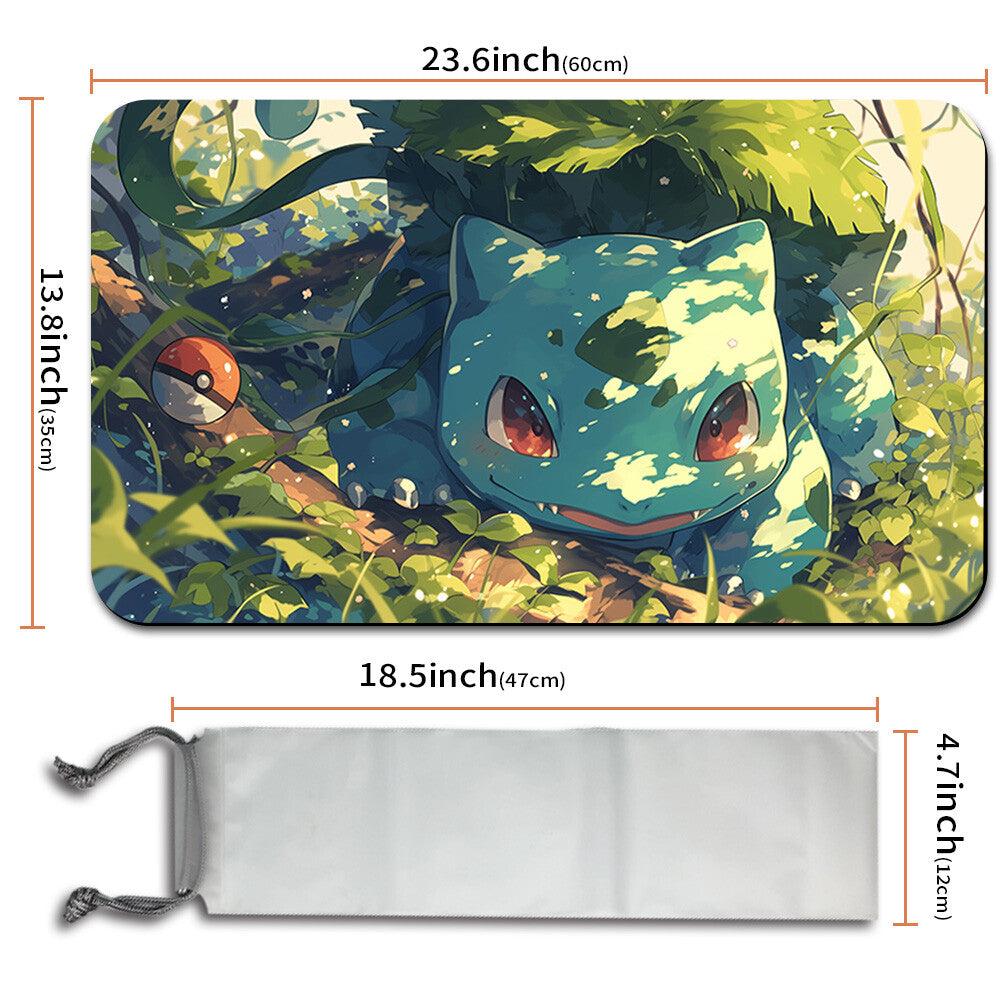 New Pokemon Bulbasaur Playmat Stitched Edge with Free Bag | Pokemon TCG Playmat Stitched Edge | 1351278