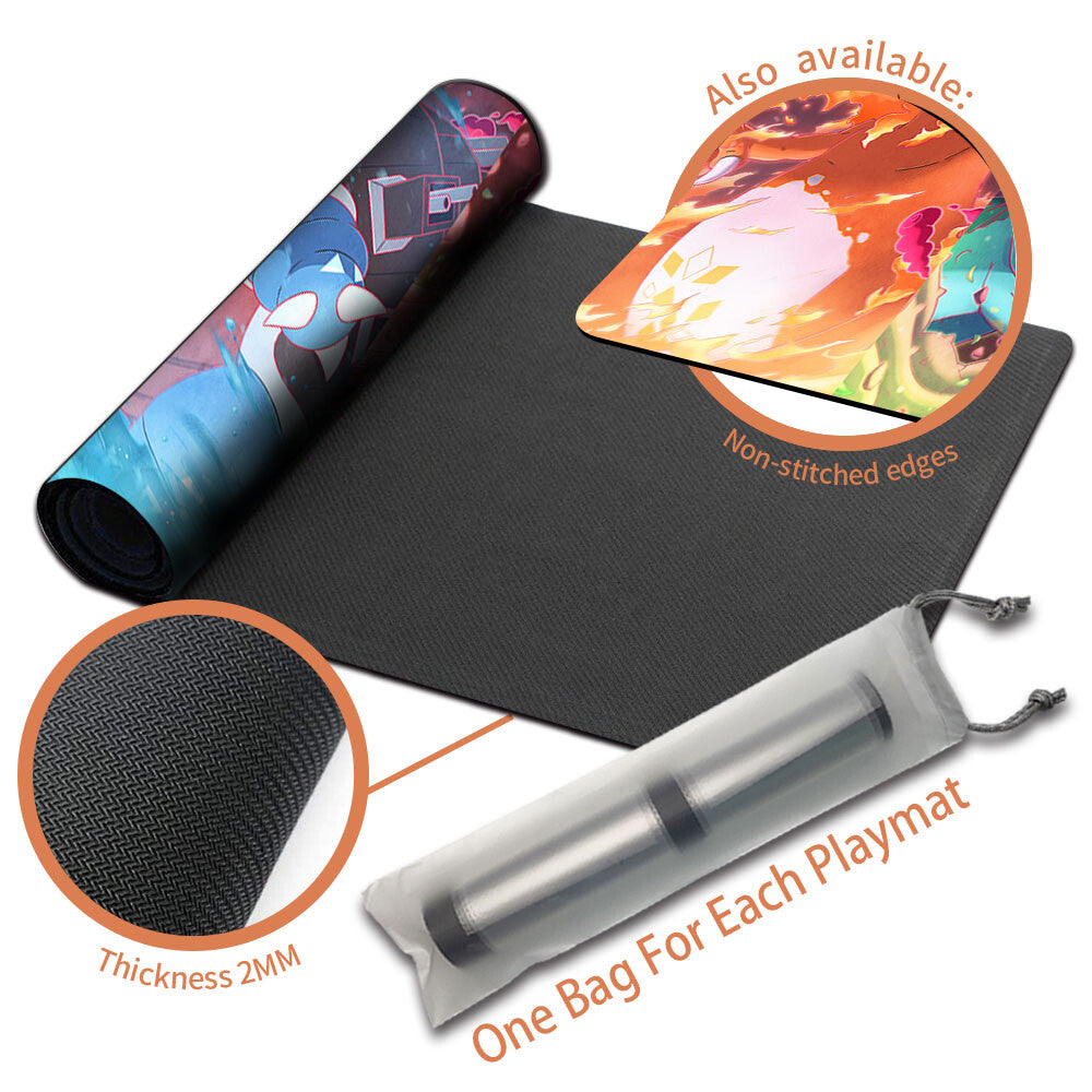 New Pokemon Playmat Stitched Edge with Free Bag | Pokemon Playmat Stitched Edge With Zones | 726432