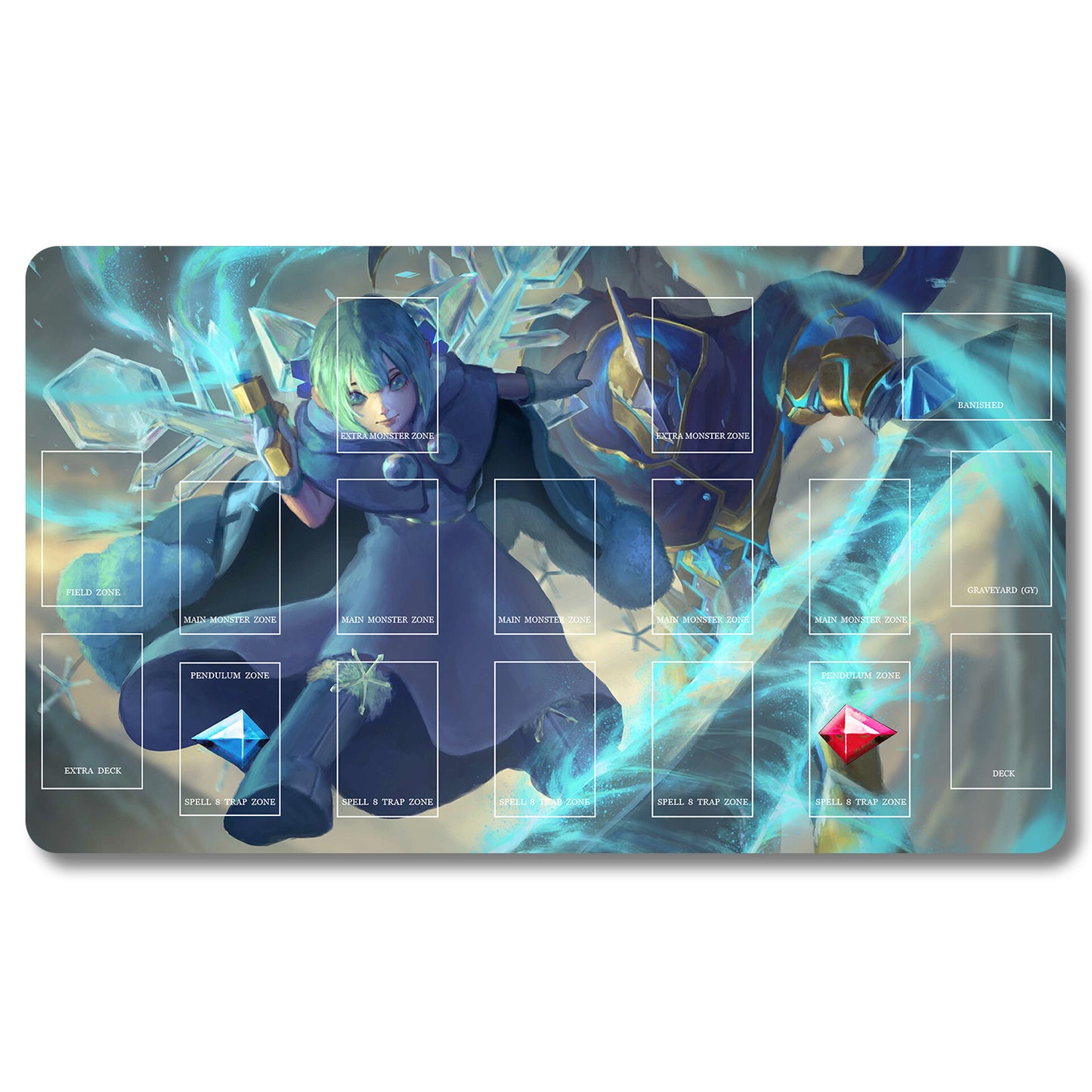 YUGIOH Peripheral - 1000969- Yugioh Playmat Size 23.6X13.7in Play mats Compatible for TCG OCG CCG Trading Card Game