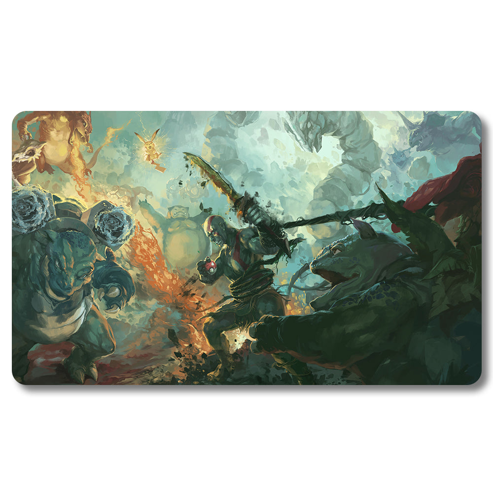 Board Game Blastoise Playmat - Pokemon Size 23.6X13.7in Play mats Compatible for TCG MTG RPG CCG Trading Card Game