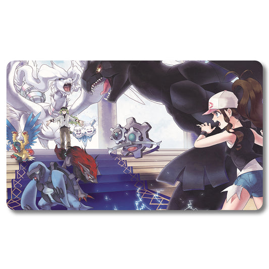 PTCG Ninetales Playmat - Pokemon Size 23.6X13.7in Play mats Compatible for TCG MTG RPG CCG Trading Card Game