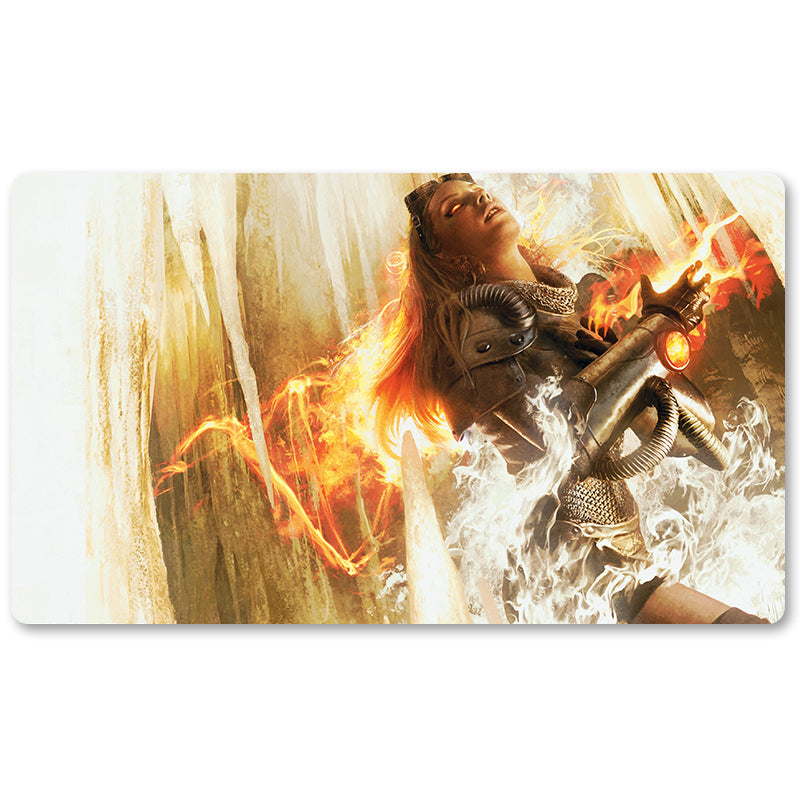 Board Game Peripheral- The Purifying Fire -MTG Playmat Size 23.6X13.7in Play mats Compatible for TCG RPG CCG Trading Card Game