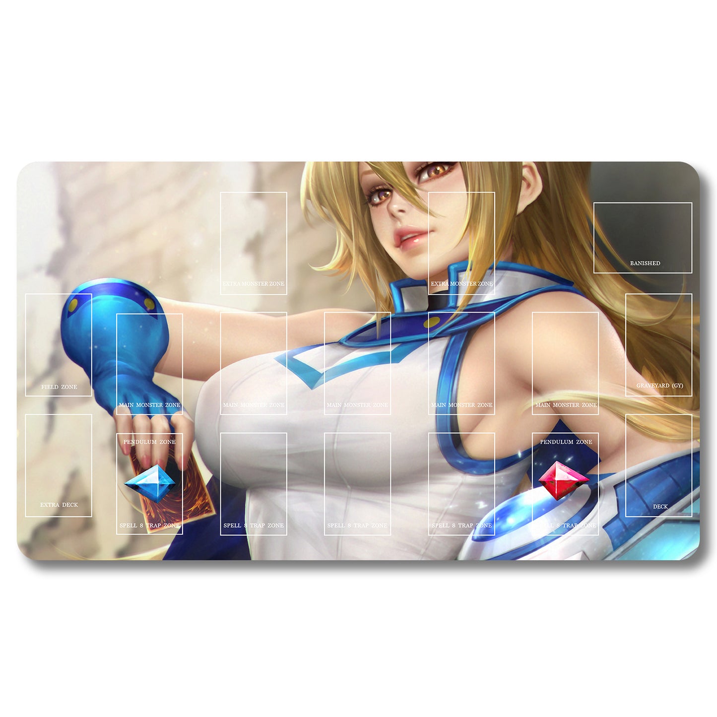 YUGIOH Peripheral - 6owyz7- Yugioh Playmat Size 23.6X13.7in Play mats Compatible for TCG OCG CCG Trading Card Game