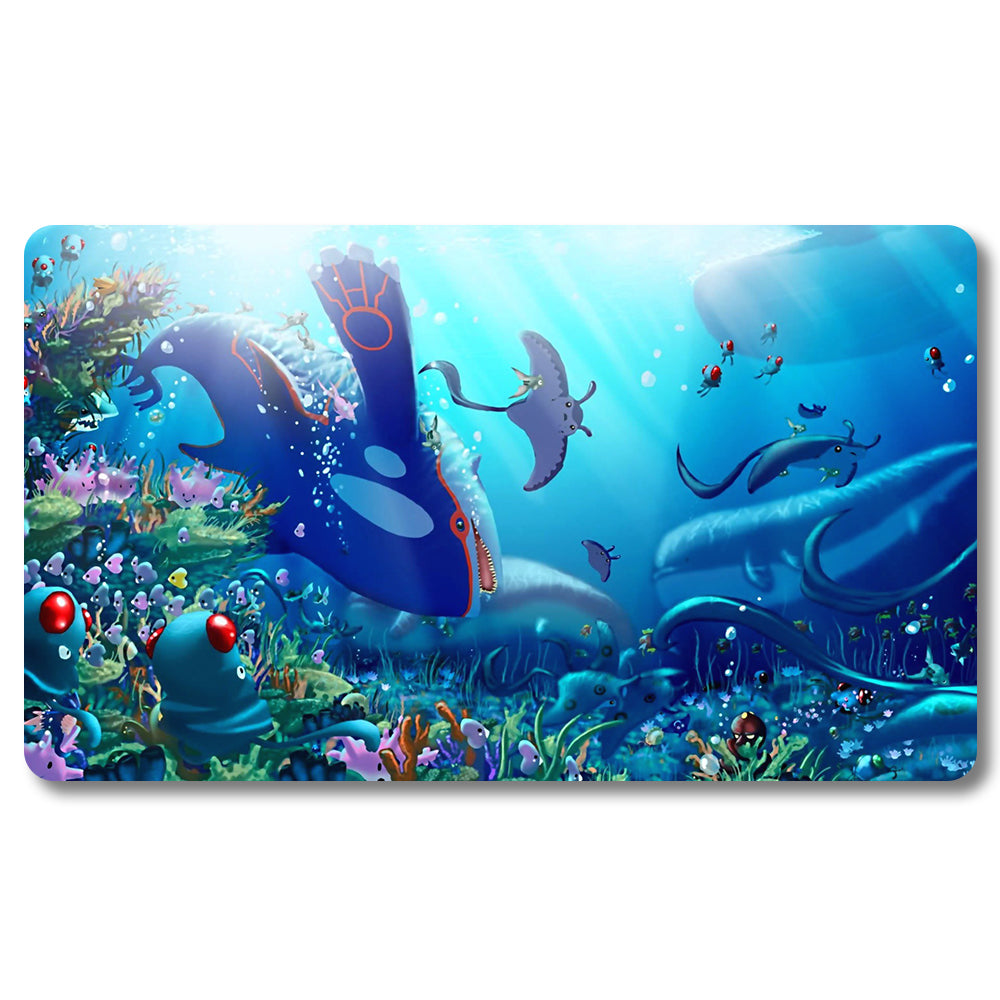 PTCG Kyogre Playmat - Pokemon Size 23.6X13.7in Play mats Compatible for TCG MTG RPG CCG Trading Card Game