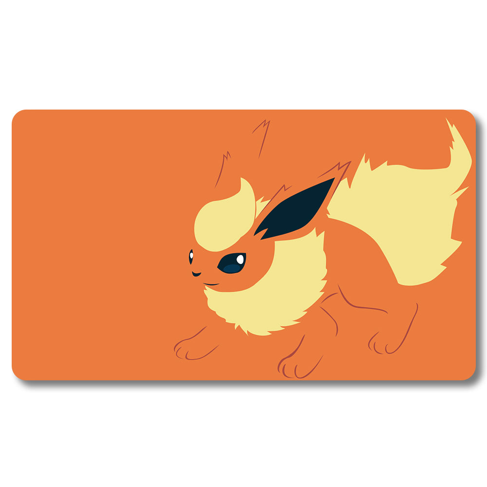 PTCG Flareon Playmat - Pokemon Size 23.6X13.7in Play mats Compatible for TCG MTG RPG CCG Trading Card Game