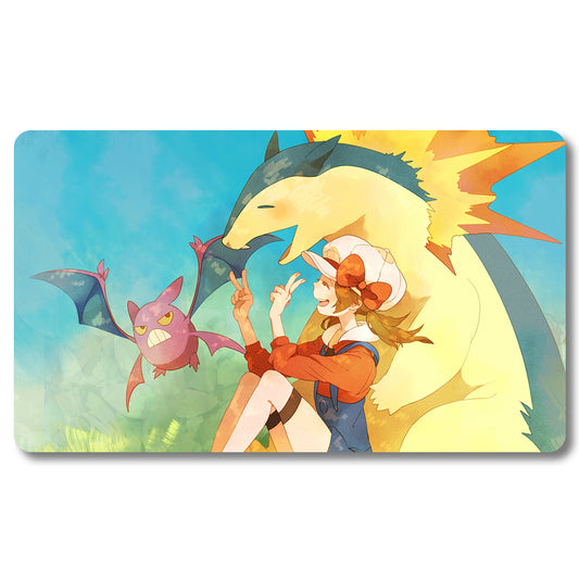 Board Game Peripheral - 648614- Pokemon Playmat Size 23.6X13.7in Play mats Compatible for TCG MTG RPG CCG Trading Card Game