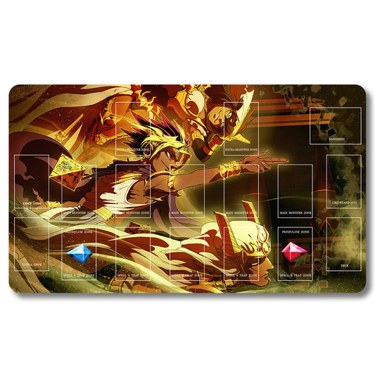 YUGIOH Yuma Tsukumo Playmat - Yugioh Size 23.6X13.7in Play mats Compatible for TCG OCG CCG Trading Card Game