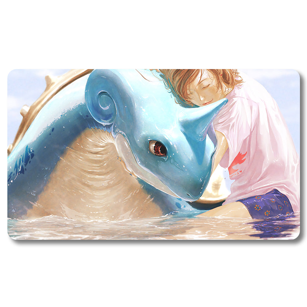 PTCG Lapras Playmat - Pokemon Size 23.6X13.7in Play mats Compatible for TCG MTG RPG CCG Trading Card Game