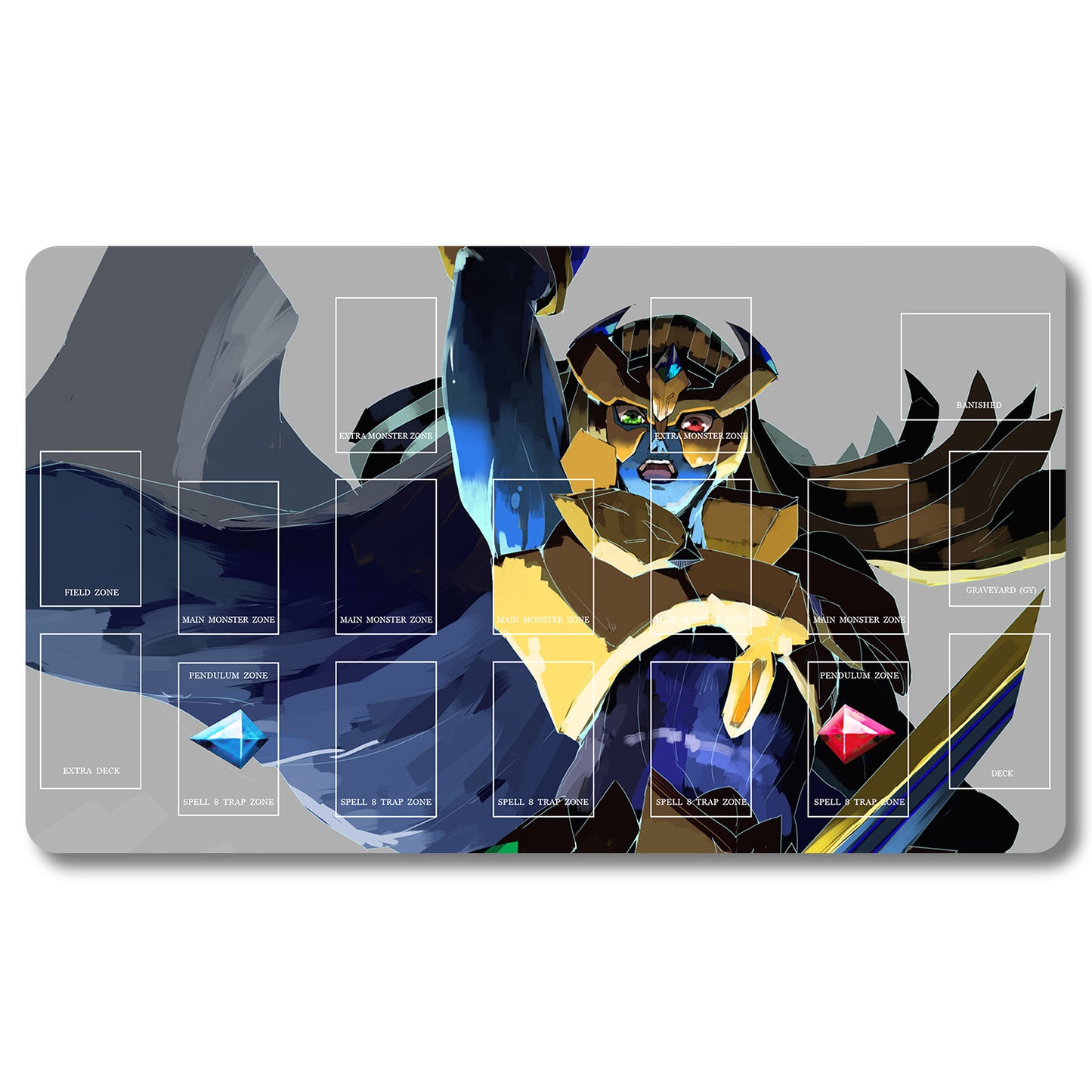 YUGIOH Peripheral - 682430- Yugioh Playmat Size 23.6X13.7in Play mats Compatible for TCG OCG CCG Trading Card Game