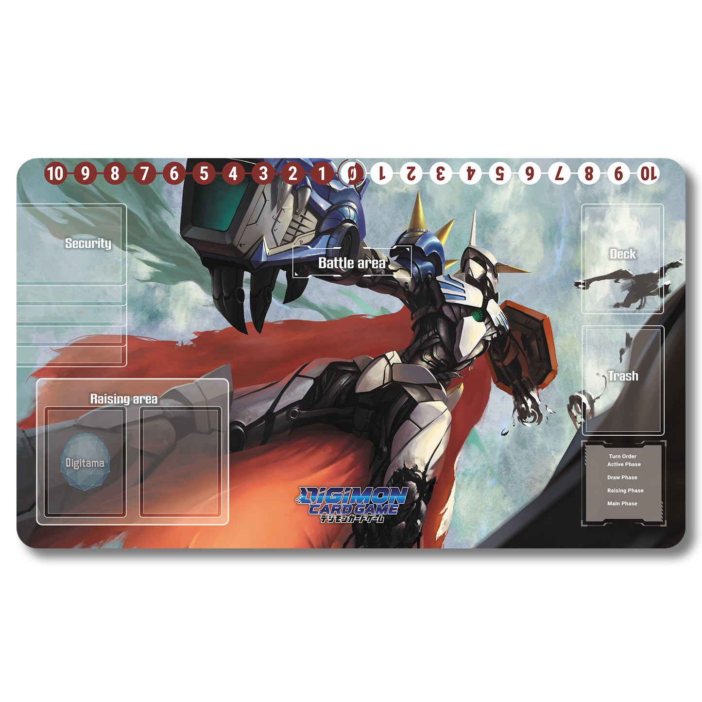 Board Game Dukemon Playmat - Digimon Size 23.6X13.7in Play mats Compatible for TCG DTCG CCG Trading Card Game