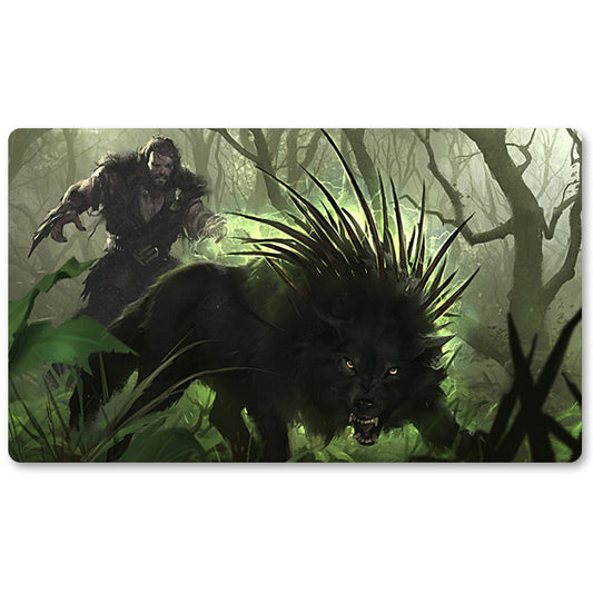 Board Game Peripheral- Wild Defiance -MTG Playmat Size 23.6X13.7in Play mats Compatible for TCG RPG CCG Trading Card Game