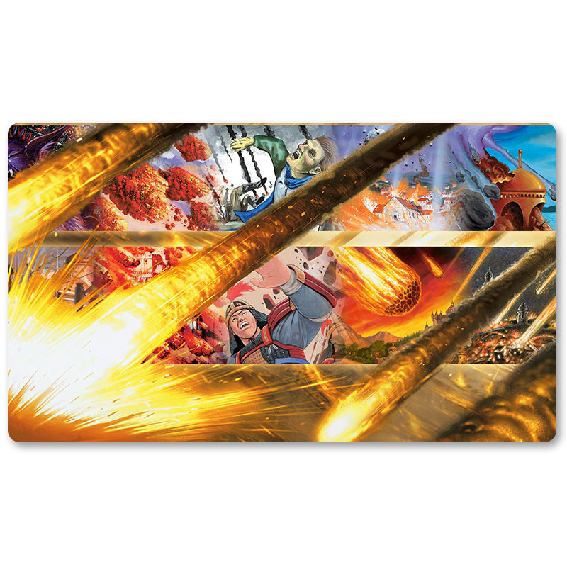 Board Game Peripheral- Stone Rain -MTG Playmat Size 23.6X13.7in Play mats Compatible for TCG RPG CCG Trading Card Game