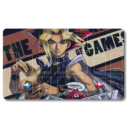 Tabulludo Ekstercentra - 99653- Yugioh Playmat Grandeco 23.6X13.7in Ludaj matoj Kongruaj por TCG OCG CCG Komerca Kartludo