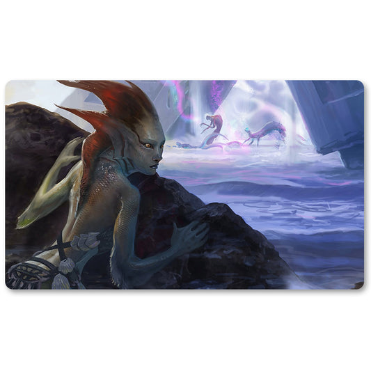 Board Game Peripheral- Merfolk-Observer  -MTG Playmat Size 23.6X13.7in Play mats Compatible for TCG RPG CCG Trading Card Game