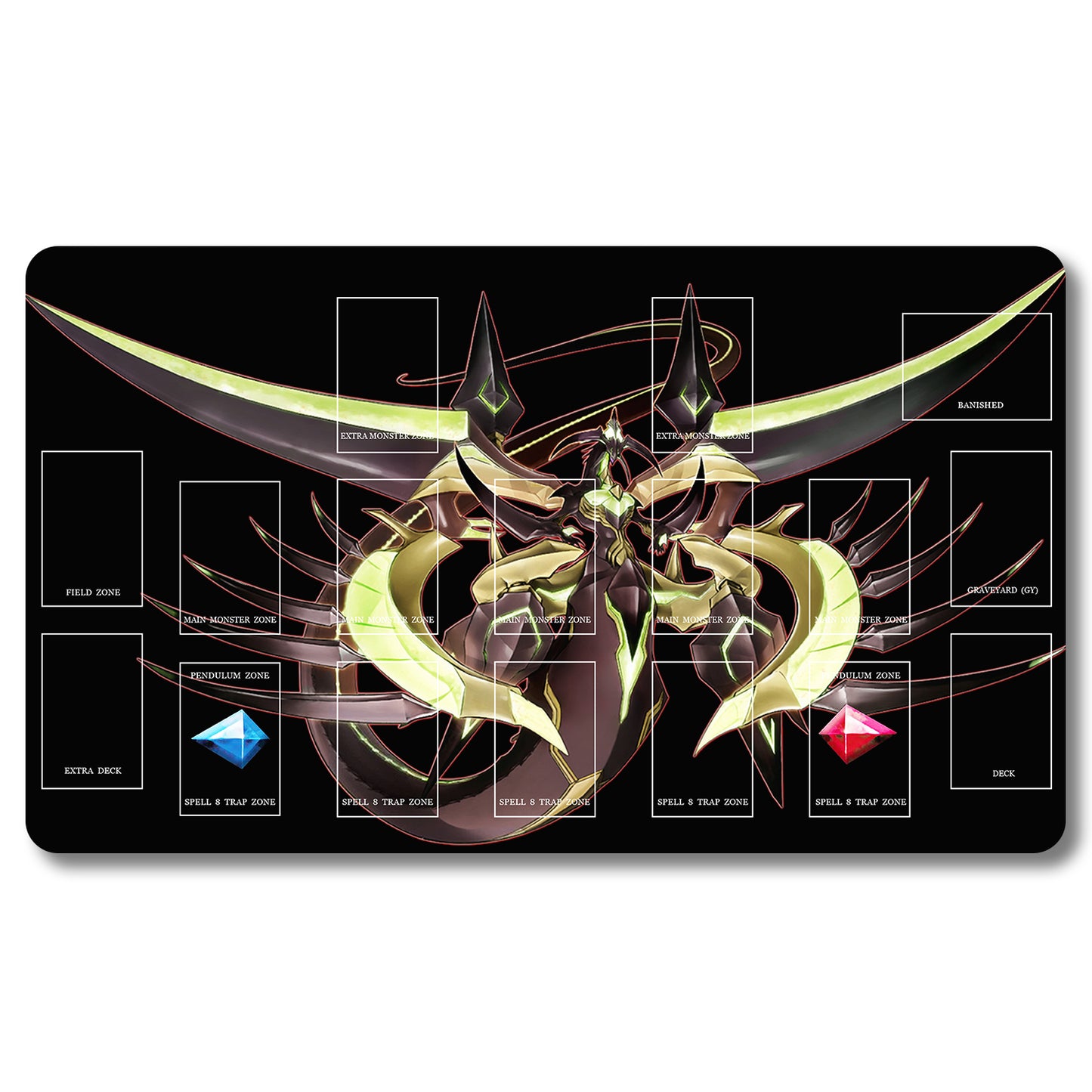 YUGIOH Peripheral - 599653- Yugioh Playmat Size 23.6X13.7in Play mats Compatible for TCG OCG CCG Trading Card Game