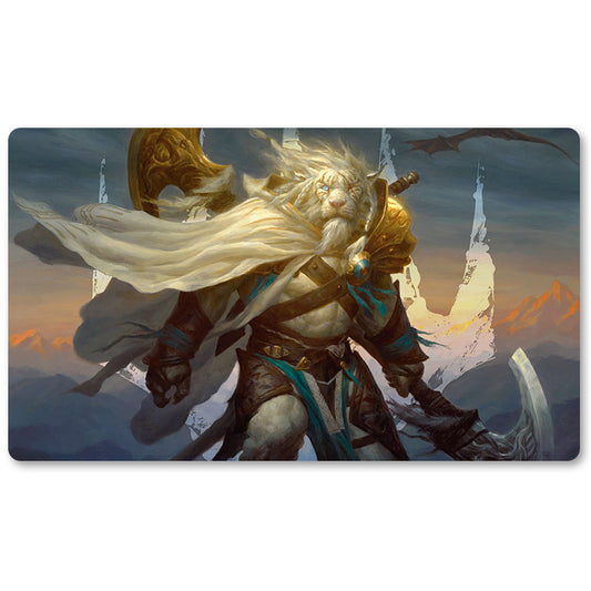 Magic The Gathering Peripheral- Ajani Steadfast -MTG Playmat Size 23.6X13.7in Play mats Compatible for TCG RPG CCG Trading Card Game