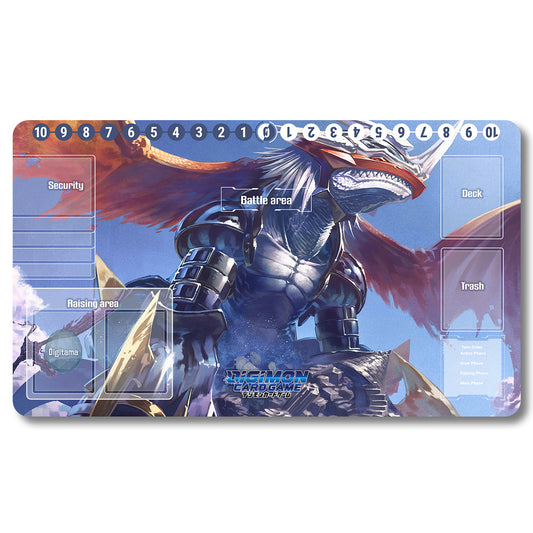 Digimon Imperialdramon Playmat - Digimon Size 23.6X13.7in Play mats Compatible for TCG DTCG CCG Trading Card Game