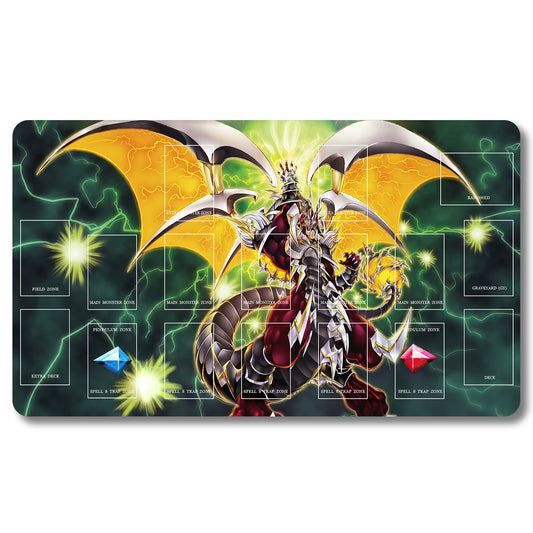 YUGIOH Armed Dragon LV10 Playmat - Yugioh Size 23.6X13.7in Play mats Compatible for TCG OCG CCG Trading Card Game