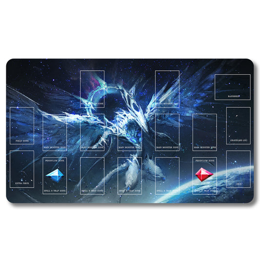 Tabulludo Ekstercentra - 347953- Yugioh Playmat Grandeco 23.6X13.7in Ludaj matoj Kongrua por TCG OCG CCG Komerca Kartludo