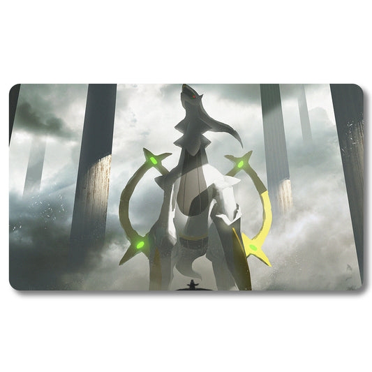 PTCG Pok é mon Arzeus Playmat - Pokemon Size 23.6X13.7in Play mats Compatible for TCG MTG RPG CCG Trading Card Game