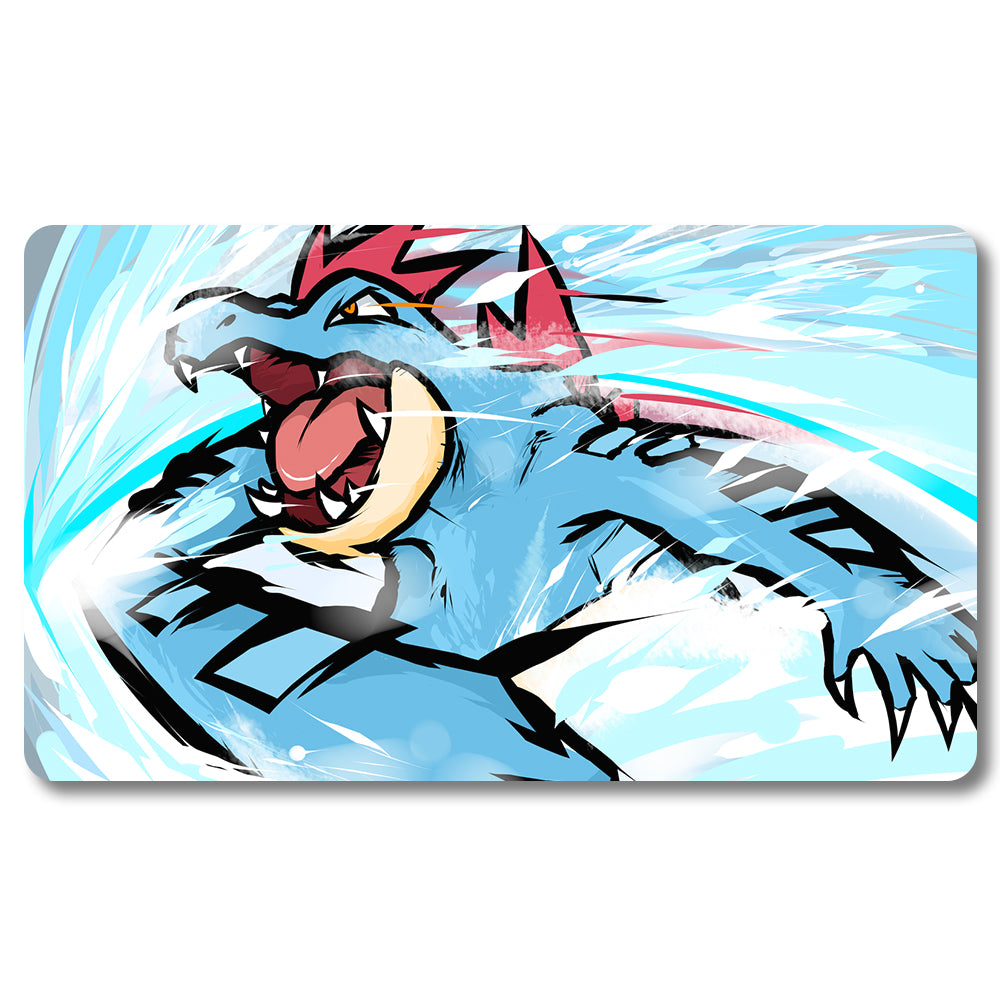 PTCG Gyarados Playmat -- Pokemon Size 23.6X13.7in Play mats Compatible for TCG MTG RPG CCG Trading Card Game