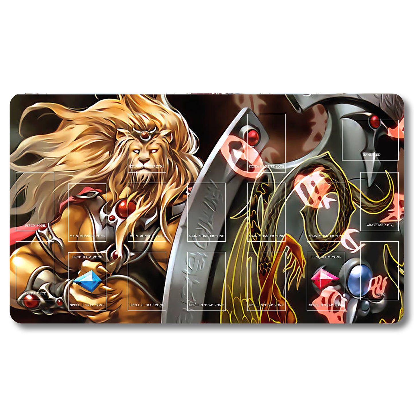 Board Game Peripheral - 459653- Yugioh Playmat Size 23.6X13.7in Play mats Compatible for TCG OCG CCG Trading Card Game