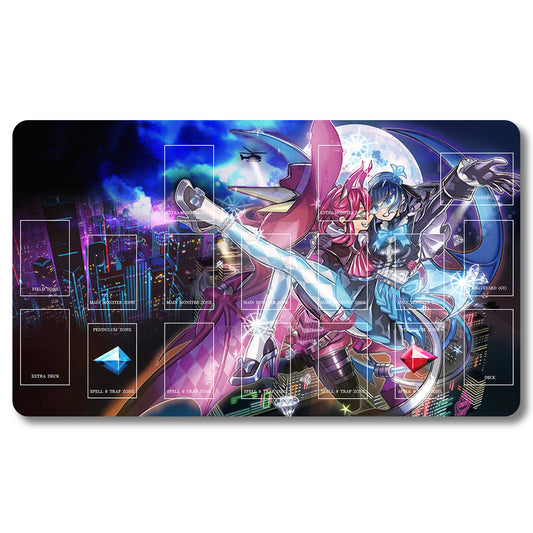 Tabulludo Ekstercentra - 79653- Yugioh Playmat Grandeco 23.6X13.7in Ludaj matoj Kongrua por TCG OCG CCG Komerca Kartludo