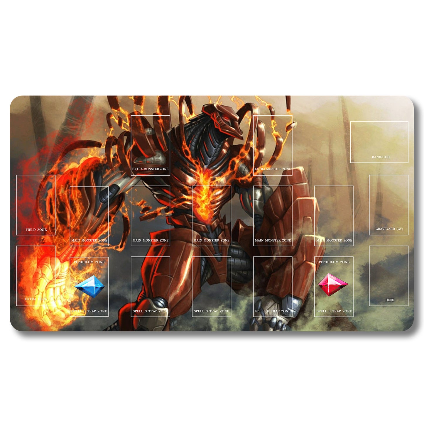 YUGIOH Peripheral - 407953- Yugioh Playmat Size 23.6X13.7in Play mats Compatible for TCG OCG CCG Trading Card Game