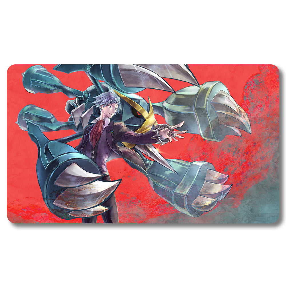 Board Game Steven Stone Playmat - Pokemon Size 23.6X13.7in Play mats Compatible for TCG MTG RPG CCG Trading Card Game