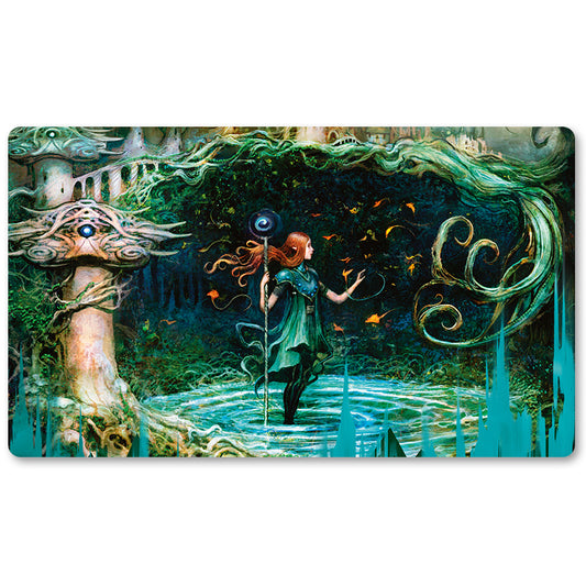 Magic The Gathering Peripheral- Growth Spiral  -MTG Playmat Size 23.6X13.7in Play mats Compatible for TCG RPG CCG Trading Card Game