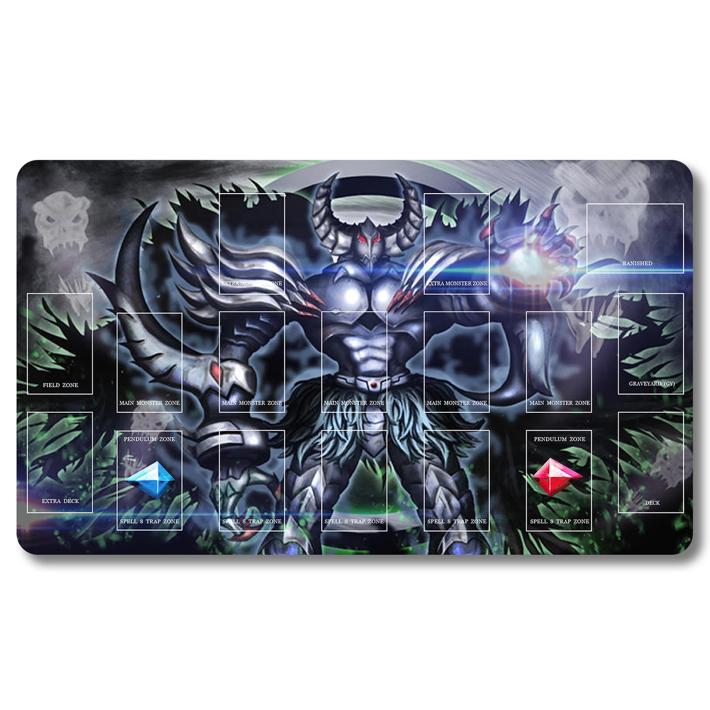 Tabulludo Ekstercentra - 98656- Yugioh Playmat Grandeco 23.6X13.7in Ludaj matoj Kongruaj por TCG OCG CCG Komerca Kartludo