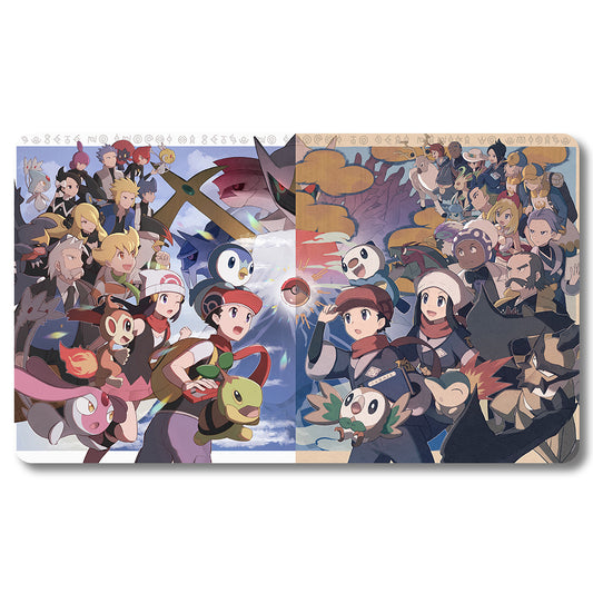 PTCG Pok é mon Heart Gold Playmat - Pokemon Size 23.6X13.7in Play mats Compatible for TCG MTG RPG CCG Trading Card Game