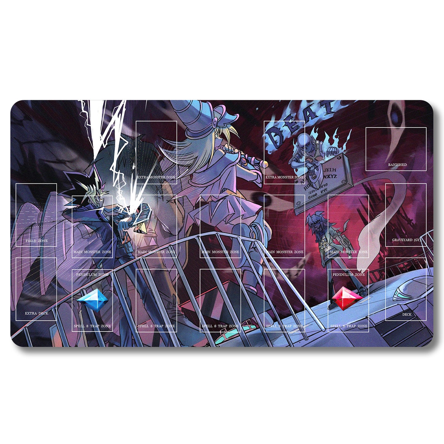 YUGIOH Black Magician Girl Playmat - Yugioh Size 23.6X13.7in Play mats Compatible for TCG OCG CCG Trading Card Game