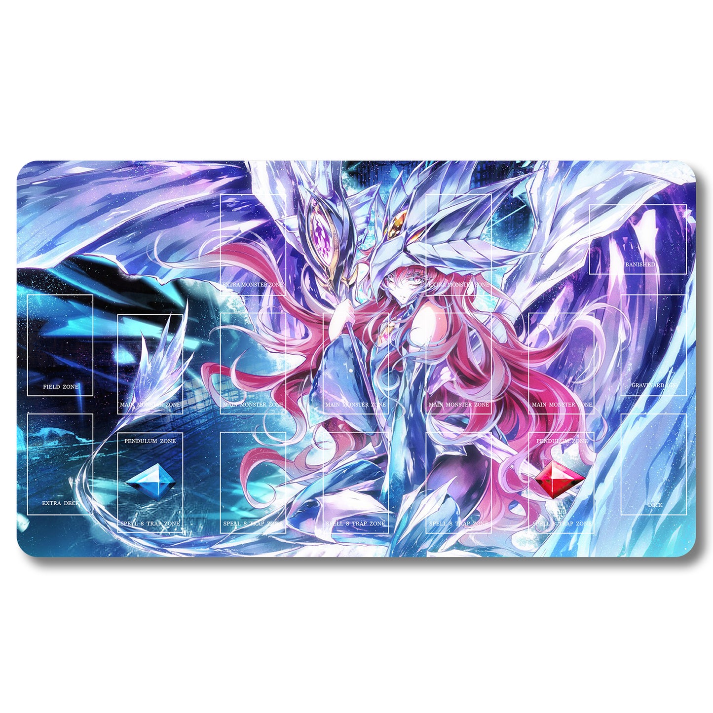 YUGIOH Dance Princess of the Nekroz Playmat - Yugioh Size 23.6X13.7in Play mats Compatible for TCG OCG CCG Trading Card Game