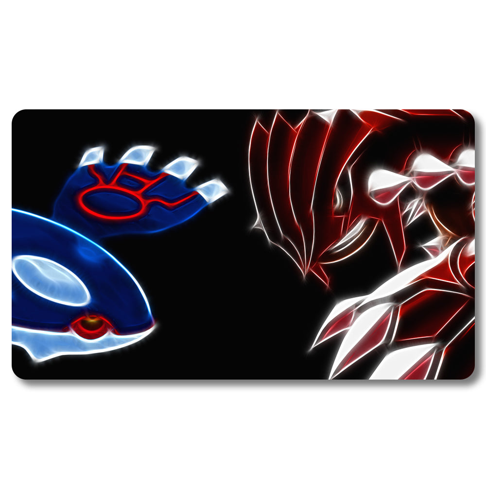 PTCG Kyogre Groudon Playmat - Pokemon Size 23.6X13.7in Play mats Compatible for TCG MTG RPG CCG Trading Card Game