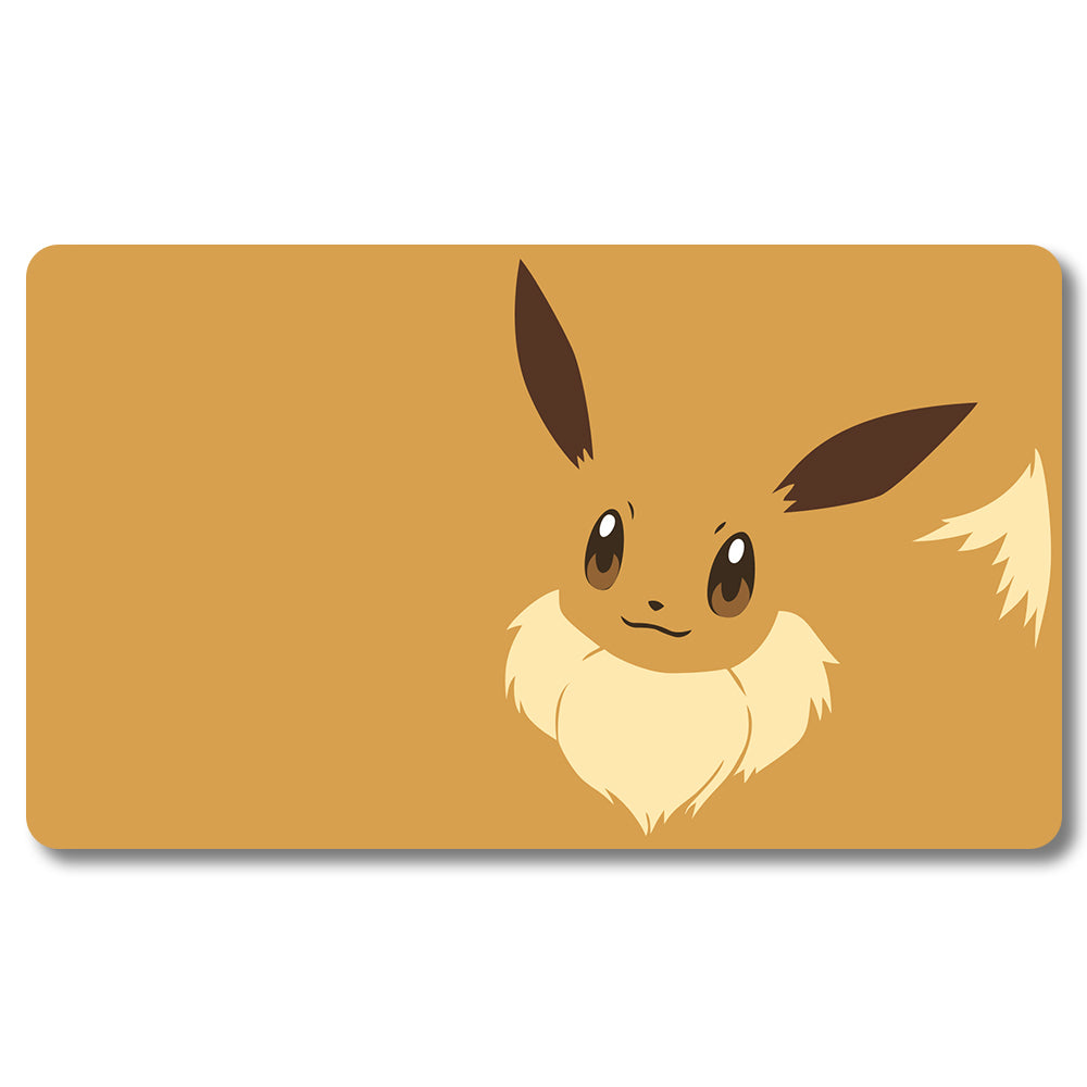 Board Game Eevee Playmat - Pokemon Size 23.6X13.7in Play mats Compatible for TCG MTG RPG CCG Trading Card Game